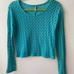 Poof! Turquoise Long Sleeve Top